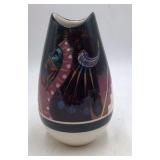 Vintage Sioux Pottery Vase – Native American Headdress Bison Motif