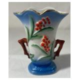 Occupied Japan Porcelain Vase – Blue Rim with Berry Branches