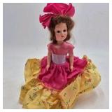 Vintage Madame Alexander Doll – Pink Floral Dress with Large Bow Headdress