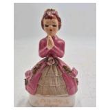 Occupied Japan Porcelain Praying Girl Figurine – Pink Dress with Rosary Dish