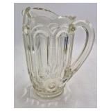 Vintage Clear Glass Pitcher – Scalloped Rim Panel Design