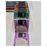 Vintage Zip Disks, Floppy Disks, and Carrying Case – Fujifilm, Memorex, Iomega