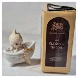 1987 Precious Moments He Cleansed My Soul Ornament – Enesco Porcelain Bathtub Design