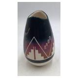 Vintage Sioux Pottery Vase – Native American Headdress Bison Motif