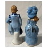 Occupied Japan Porcelain Figurines – Boy and Girl in Blue Outfits