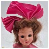 Vintage Madame Alexander Doll – Pink Floral Dress with Large Bow Headdress