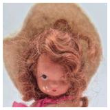 Vintage Storybook Doll – Rag Doll with Bonnet and Pink Dress