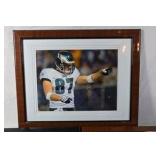 Framed Signed NFL Photos – Brent Celek Eagles 87 and Lawrence Tynes Giants Kick