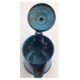 Vintage Blue Speckled Enamel Coffee Pot – Graniteware with Bail Lid