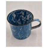 Vintage Blue Marble Enamel Mug – Graniteware Camp Cup