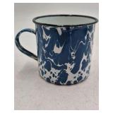 Vintage Blue Marble Enamel Mug – Graniteware Camp Cup