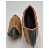 Vintage Ceramic Pillow-Form Box – Glazed Brown and Black Design