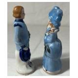 Occupied Japan Porcelain Figurines – Boy and Girl in Blue Outfits