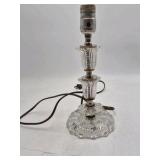 Pair of Vintage Cut Crystal Boudoir Lamps – Scalloped Bases with Prisms