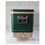 Vintage Coleman Green and Tan Metal Cooler – Diamond Logo Made in USA
