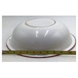 Vintage White Enamel Wash Basin – Graniteware with Red Rim