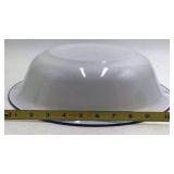 Vintage Enamel Bowl – Lobster Motif with Red Rim and Blue Trim