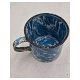 Vintage Blue Marble Enamel Mug – Graniteware Camp Cup