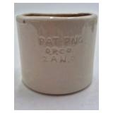 Vintage Ceramic Flower Pot – Blue Glaze with Raised Floral Relief