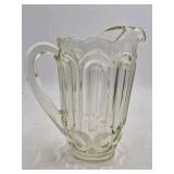 Vintage Clear Glass Pitcher – Scalloped Rim Panel Design