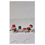 Vintage Miniature Christmas Ornaments – Mixed Set of Santa, Snowmen, Angels, and Toys