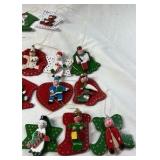 Vintage Wooden Christmas Ornaments – Painted Elves, Santa, Snowmen, and Shapes