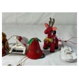 Vintage Miniature Christmas Ornaments – Mixed Set of Angels, Snowmen, Santa, and Reindeer