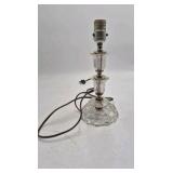 Pair of Vintage Cut Crystal Boudoir Lamps – Scalloped Bases with Prisms