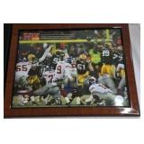 Framed Signed NFL Photos – Brent Celek Eagles 87 and Lawrence Tynes Giants Kick