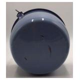 Vintage Blue Enamel Bucket Pot with Lid – Graniteware Camp Cooker