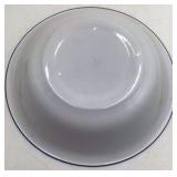 Vintage Enamel Bowl – Lobster Motif with Red Rim and Blue Trim