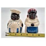 Vintage Ceramic Black Americana Salt and Pepper Shakers
