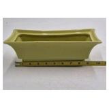 Vintage Jacquelin Ceramic Planter – Olive Green Glaze with Flared Rectangular Form