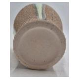 Vintage Ceramic Vase – Mottled Brown and Green Glaze with Crackle Accents