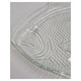 Vintage Glass Fish Plates – Textured Scale Design