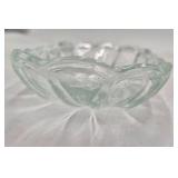 Vintage Clear Glass Dish – Scalloped Oval with Floral Pressed Pattern