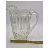 Vintage Clear Glass Pitcher – Scalloped Rim Panel Design