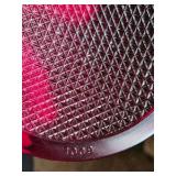 Vintage Hub Electric Co Chicago Red Glass Lens Covers – Textured Pattern