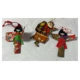 Vintage Miniature Christmas Ornaments – Mixed Set of Angels, Snowmen, Santa, and Reindeer