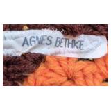 Vintage Crocheted Granny Square Afghan – Multicolor Flower Centers