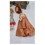 Vintage Small Dolls in Green Travel Trunk – Mesh Interior and Hinged Lid