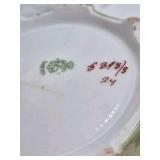 Vintage Porcelain Trinket Box – Green Glaze with Hand-Painted Floral Motif