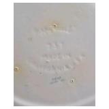 Vintage California Pottery Dish – Turquoise Glaze with Cream Scalloped Rim