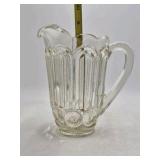 Vintage Clear Glass Pitcher – Scalloped Rim Panel Design