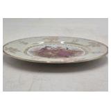 Vintage Porcelain Plate – Iridescent Glaze with Rococo Couple Scene Daniels Japan