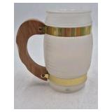 Vintage Siesta Ware Glass Steins – Multi-Color with Wood Handles