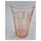 Vintage Pink Depression Glass Sherbet and Tumbler Set – Ribbed Pattern