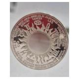 Vintage Zodiac Medallion Paperweight – Aries Bull in Acrylic Block