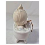 1987 Precious Moments He Cleansed My Soul Ornament – Enesco Porcelain Bathtub Design