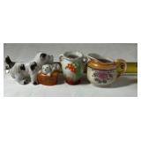 Occupied Japan Porcelain Miniatures – Creamer, Scottie Dog, and Floral Vase Description: Se